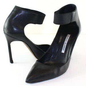 Manolo Blahnik D'Orsay Leather Pumps Strap Womens (EU 38.5/US 8)